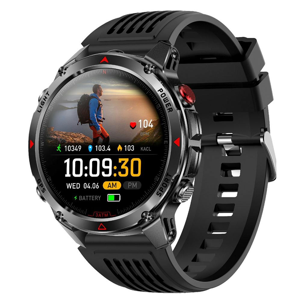 Smartwatch - Vandtæt 30m - Dansk sprog - puls/blodtryk - Bluetooth - Sort