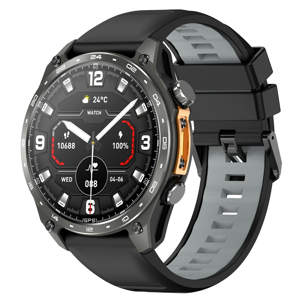 Smartwatch Amoled - Vandtæt 3ATM / Dansk sprog - Offline Map - iOS/Android - Sort