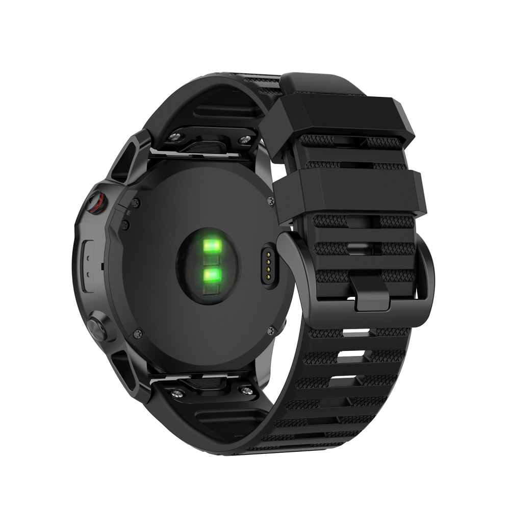 Garmin Fenix 6x/5x/3/3 HR - Gummi rem 26 mm - Sort