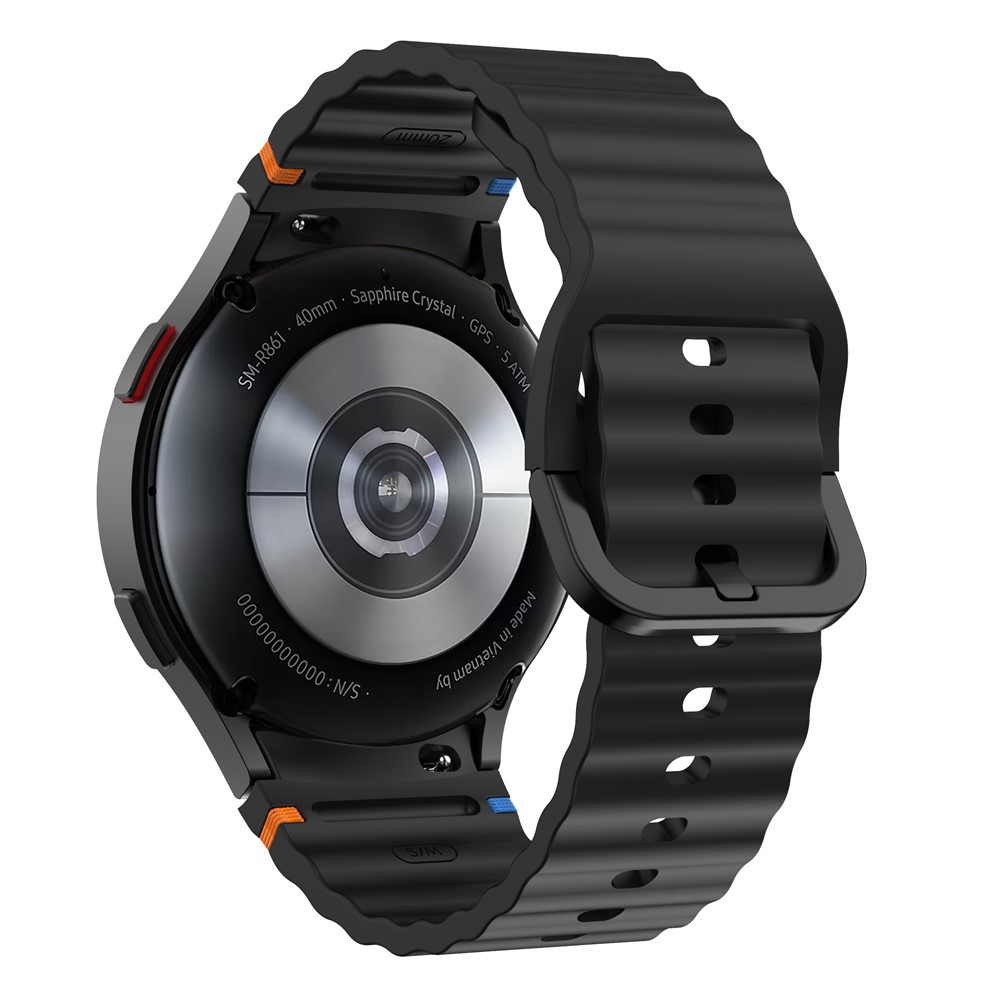 Samsung Galaxy Watch7 /6 /5 / 4 / FE - 44/40mm - Silikone rem - til håndled 139mm-210mm - Sort