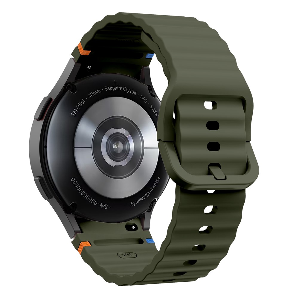Samsung Galaxy Watch7 /6 /5 / 4 / FE - 44/40mm - Silikone rem - til håndled 139mm-210mm - Militærgrøn