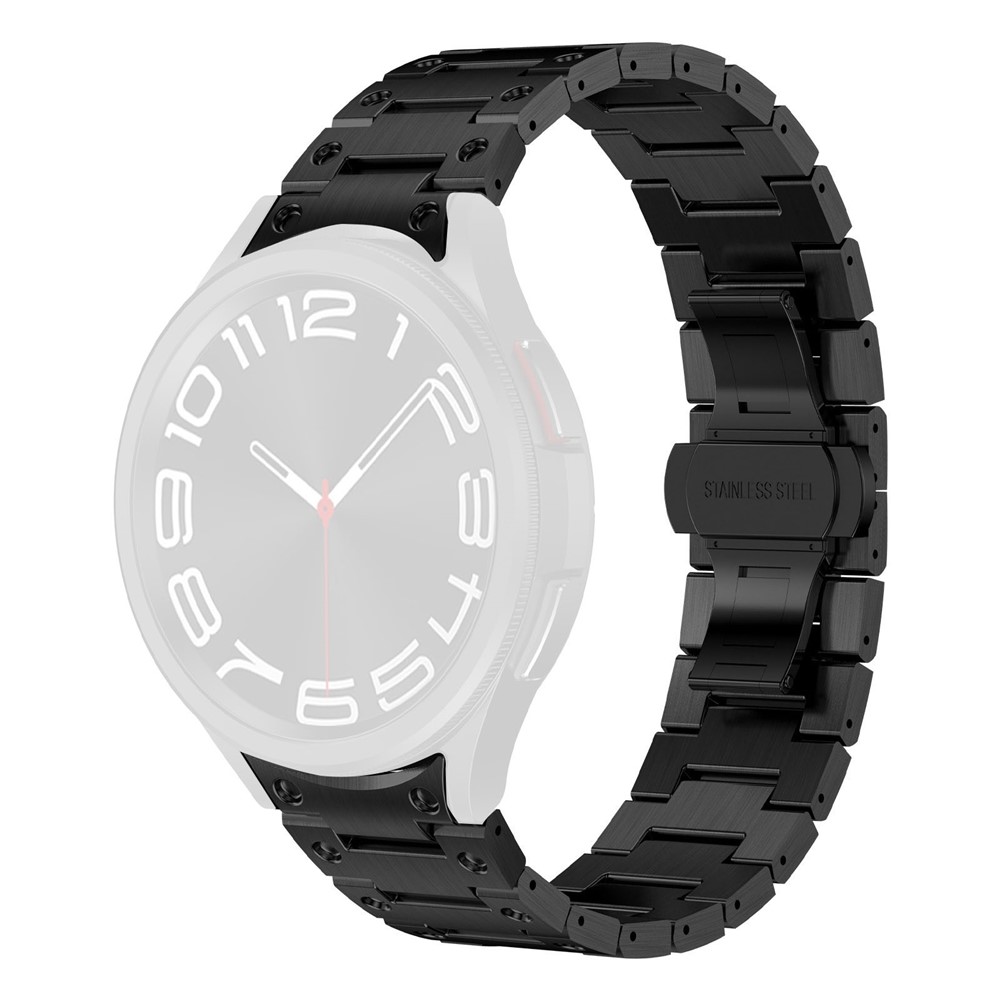 Samsung Galaxy Watch7 /6 /5 / FE - 44/40mm - Urrem i rustfrit stål - Justerbar længde - Sort