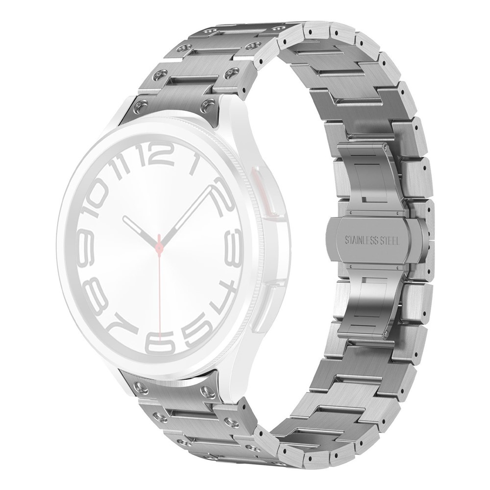Samsung Galaxy Watch7 /6 /5 / FE - 44/40mm - Urrem i rustfrit stål - Justerbar længde - Sølv