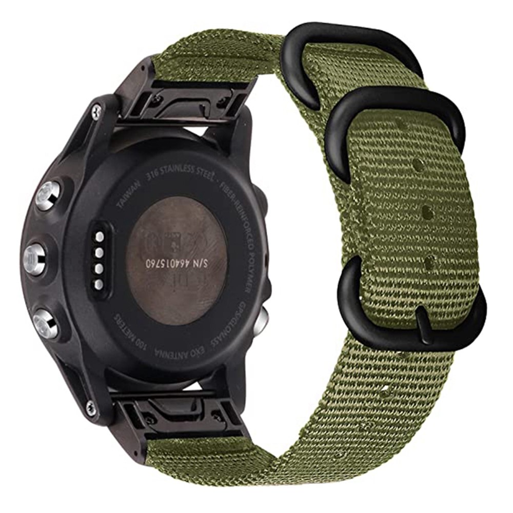 Garmin Fenix 7S / 6S Pro / 5S Plus - Urrem i tekstil 20mm med spænde i rustfrit stål - Grøn