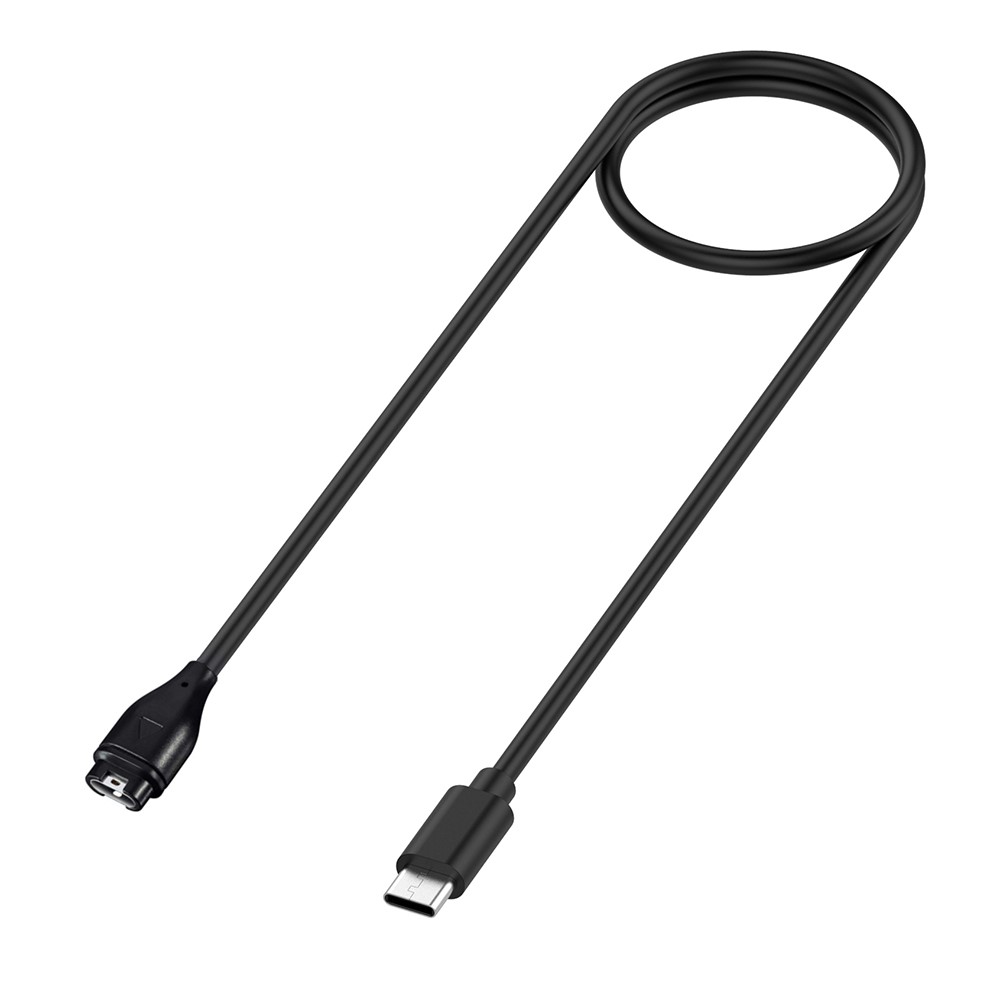 Garmin Forerunner 265/265S /255 / Fenix 5 / 6 / 7 /8 - USB-C opladerkabel 1m - Sort