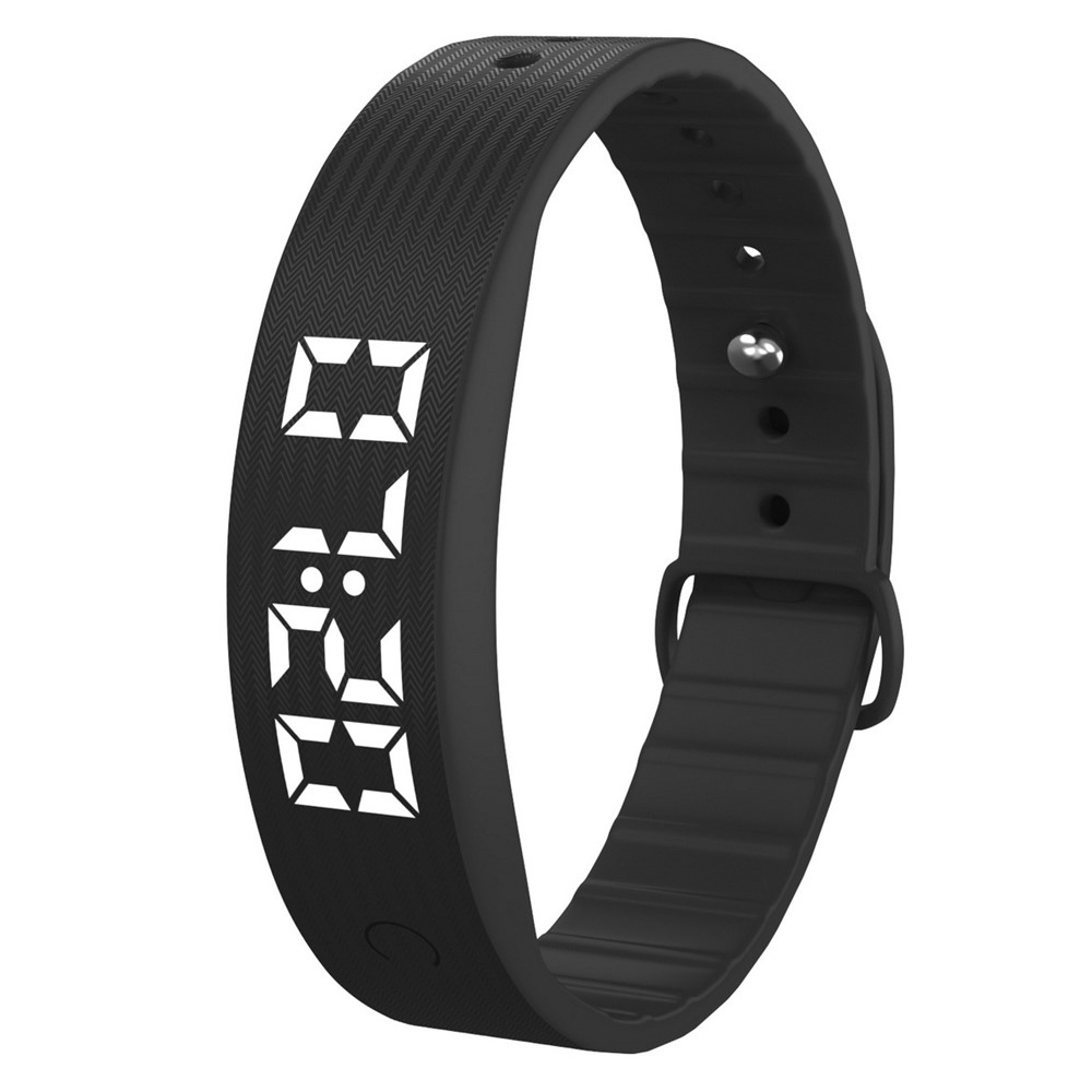 Smart aktivitets armbånd - Vibrerende alarm / søvnovervågning / digitalt display - Sort