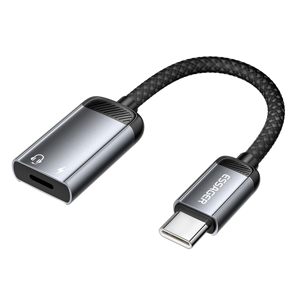 ESSAGER USB-C til USB-C 2-I-1 DAC adapter - Understøtter Audio og opladning