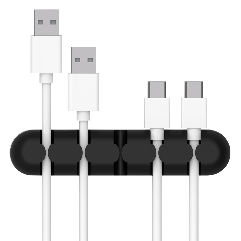 ORICO kabel organizer i silikone - Plads til 5 kabler - Sort