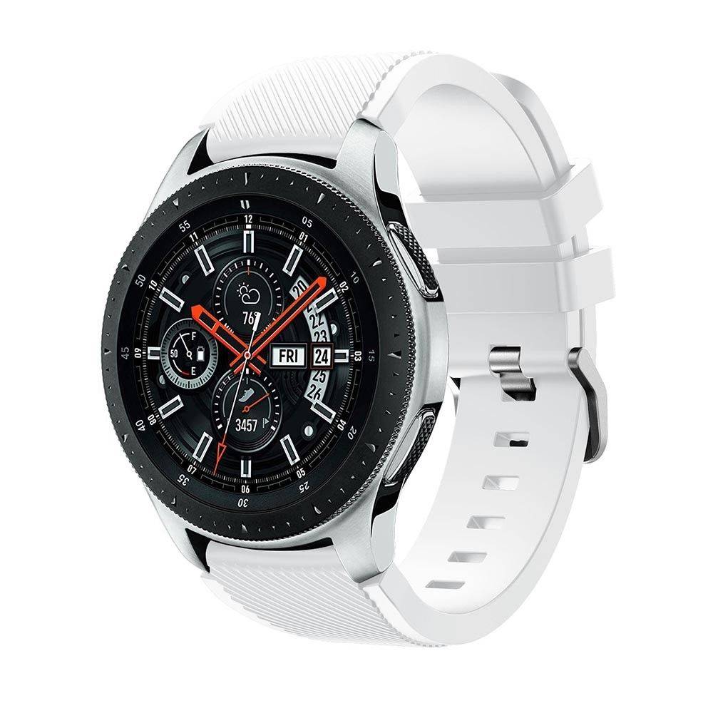 Samsung Galaxy Watch 46mm - Twill Silikone urrem - passer til håndled 140-215mm - Hvid
