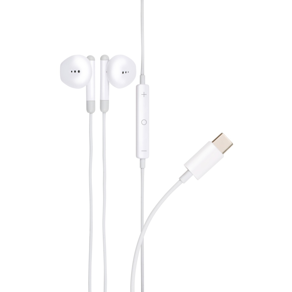 Grundig høretelefoner med USB-C stik 1.2m og indbygget mikrofon - Hvid