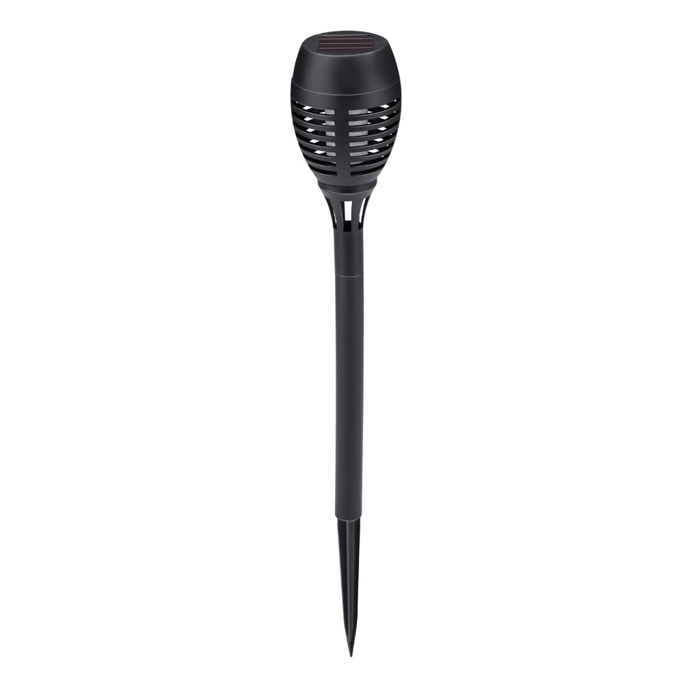 Grundig udendørs LED lampe m/solceller med flammeeffekt - Sort