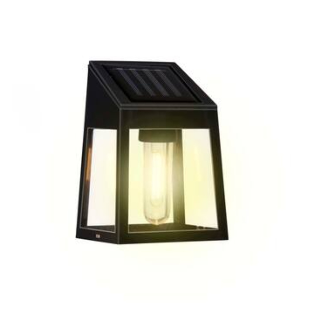 Grundig LED solcelle væglampe - Varm hvid - Sort