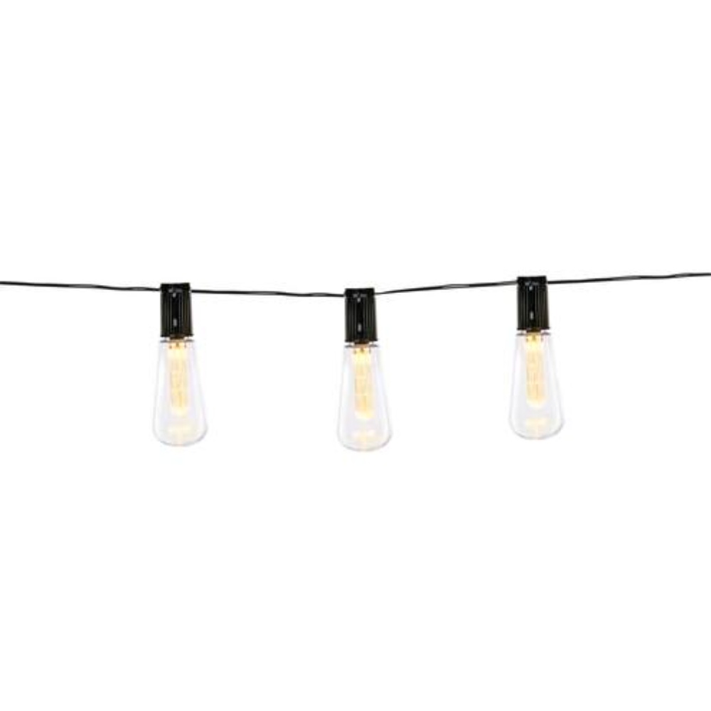 Grundig LED solcellelamper til haven 3,35m / 10 LED pærer - Varm hvid