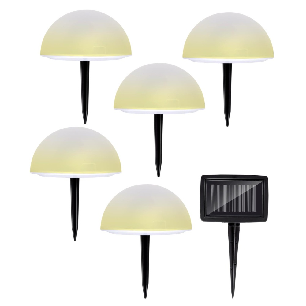 Grundig LED solcellelampe m/ spyd - Varm hvid - Pakke med 5 stk.