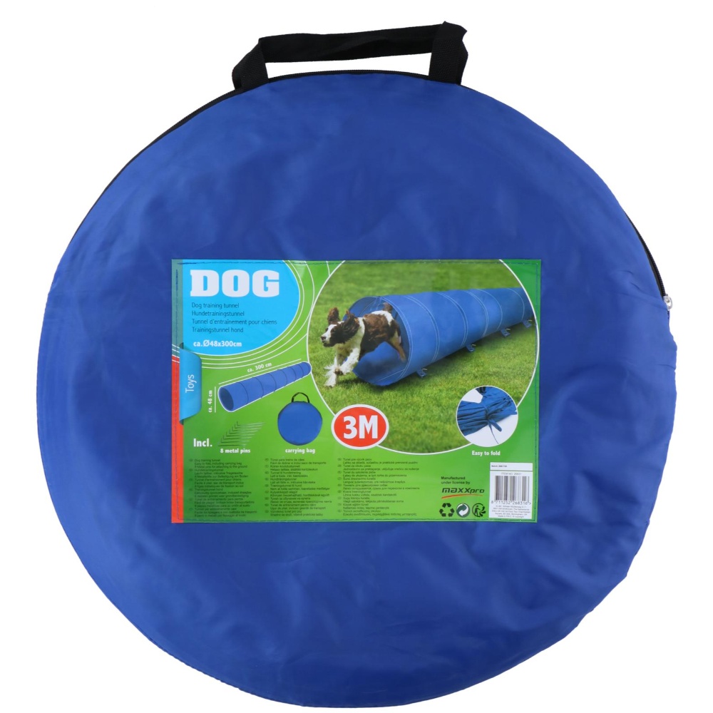 Hundetunnel til Agility 48 cm x 3 m m/opbevaringstaske
