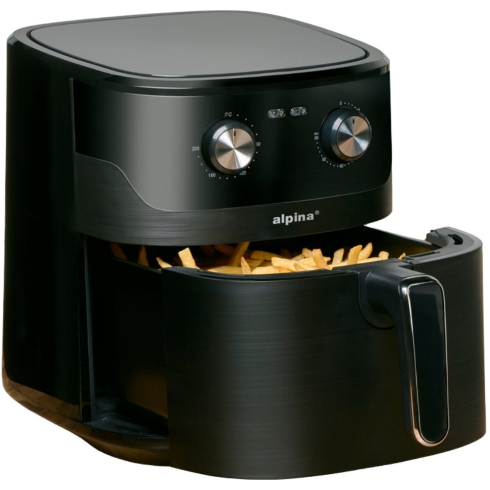 Alpina Airfryer XL 6L / 1600W - 80°C to 200°C - Sort
