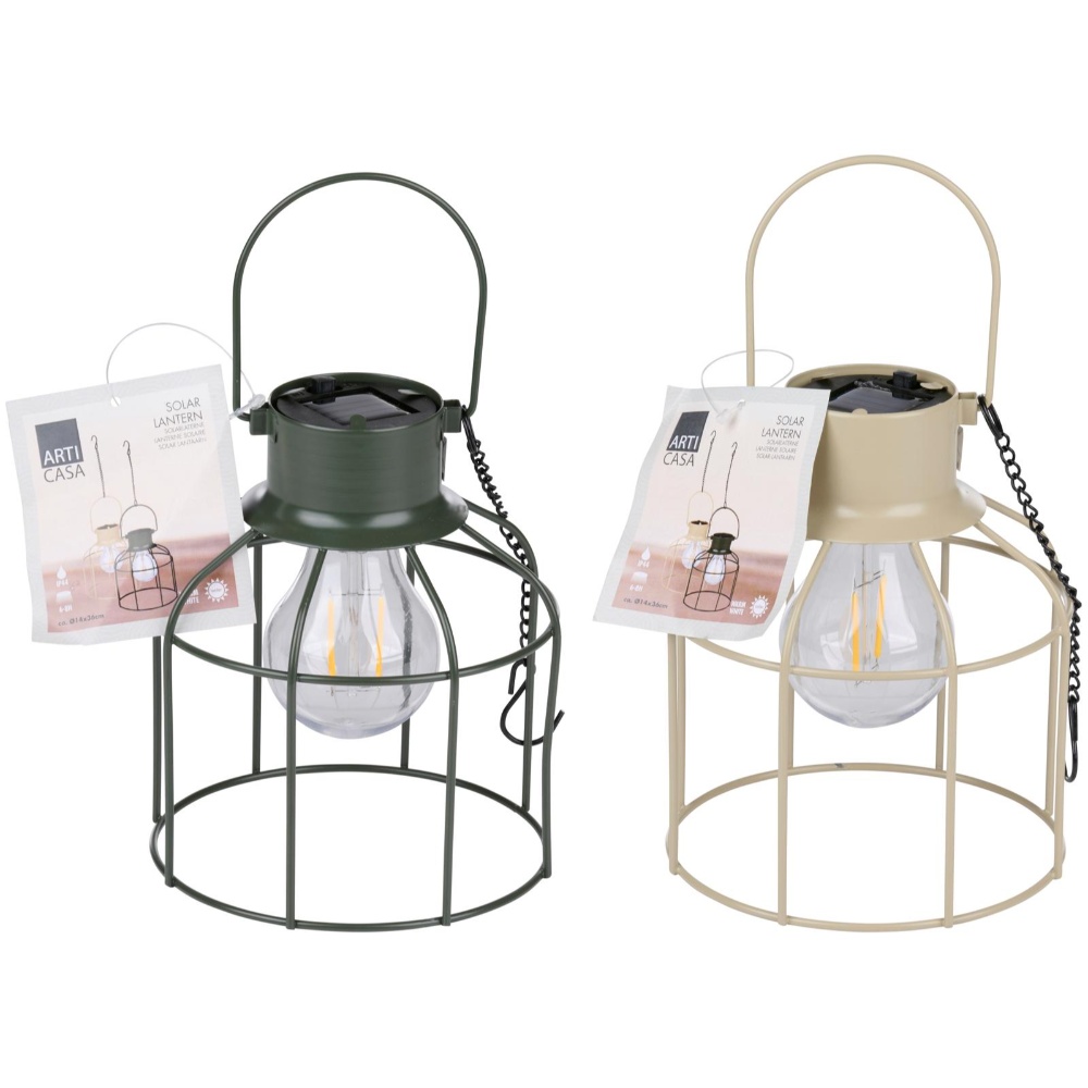 Arti Casa lanterne solcellelampe H:36cm - ass. farve