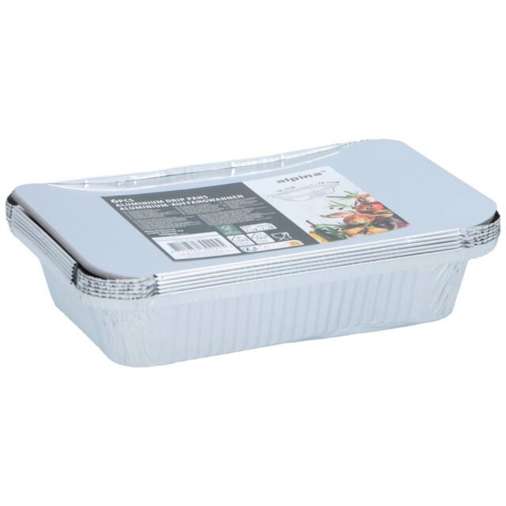 6-Pak Alpina BBQ Grillbakke i aluminum 21x17x4.5cm