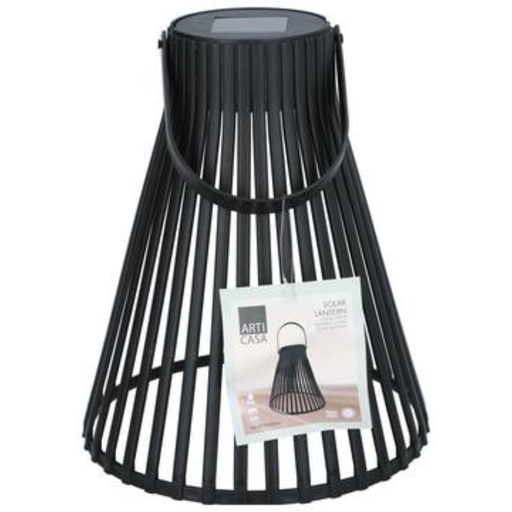 Arti Casa LED solcelle lanterne Ø20xH24cm - Sort