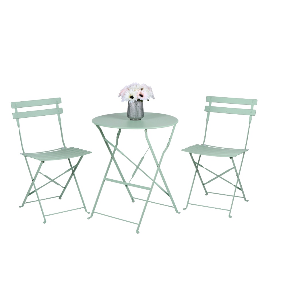 Articasa Bistro cafesæt m/bord og 2 stole Ø60xh70cm - Mintgrøn
