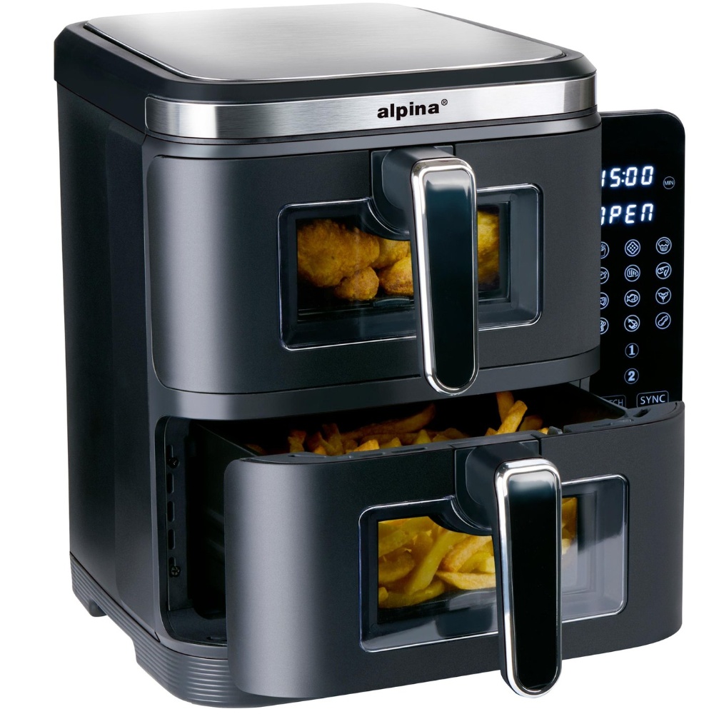 Alpina Dobbelt Airfryer XXL 11L / 2800W med LED display