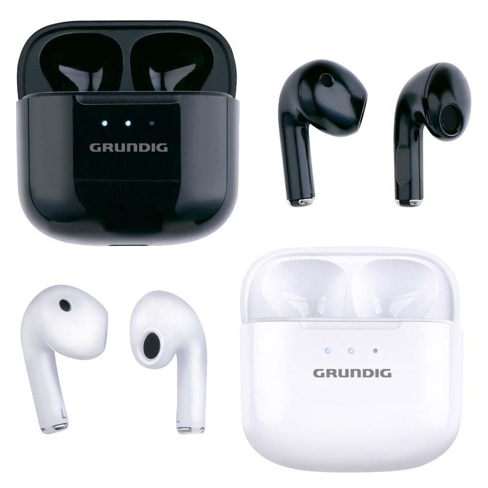Grundig TWS Bluetooth earbuds med mikrofon - Ass. Hvid/sort
