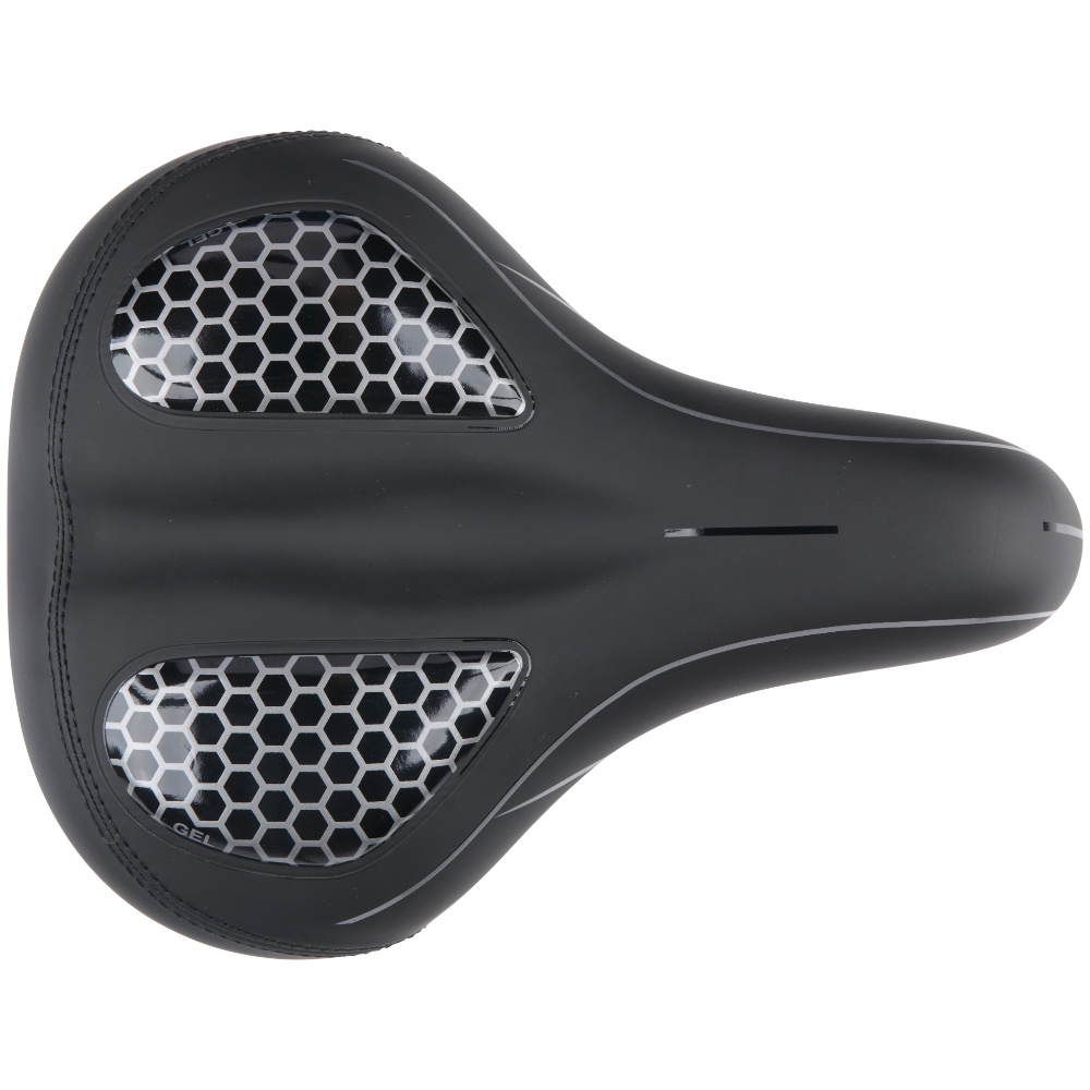 Dunlop cykelsadel med gel - Ergonomisk stødabsorberende comfort - Sort
