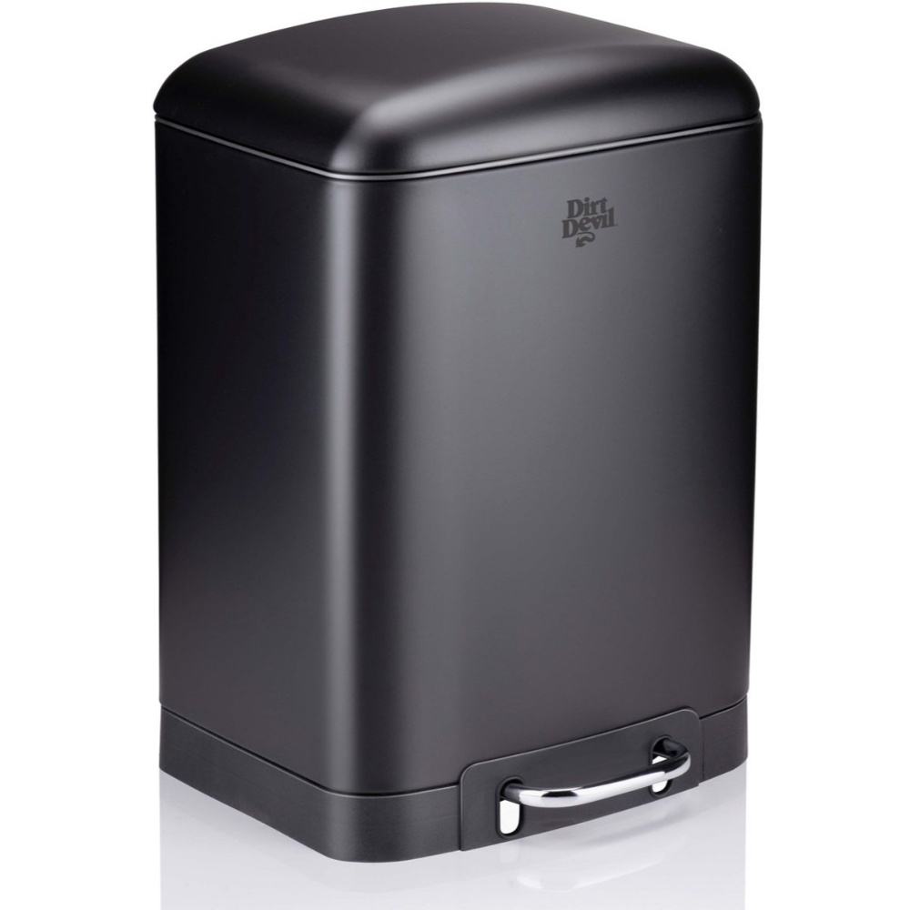 Dirt Devil Pedalspand i rustfrit stål m/ softclose 6L / H:32,5 cm - Sort