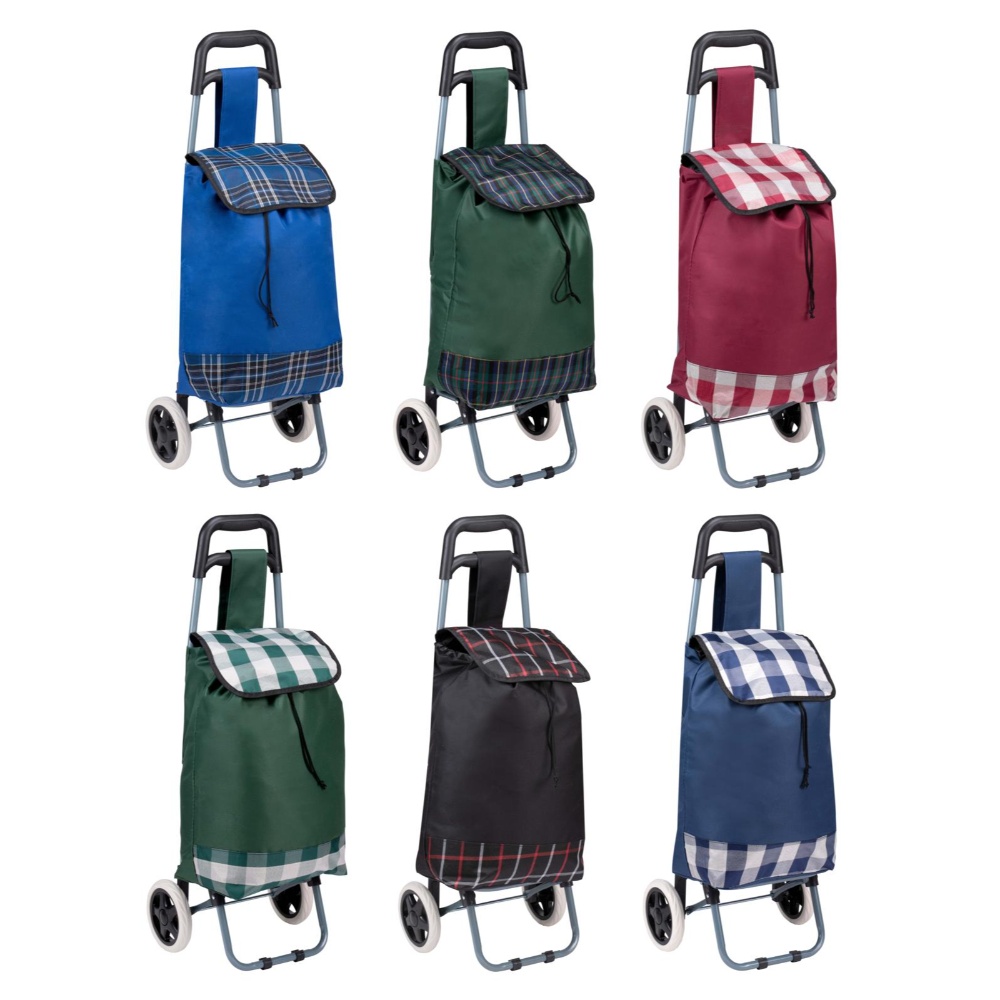 Indkøbstaske / Trolley på hjul 89x34x28cm - Ass. farve