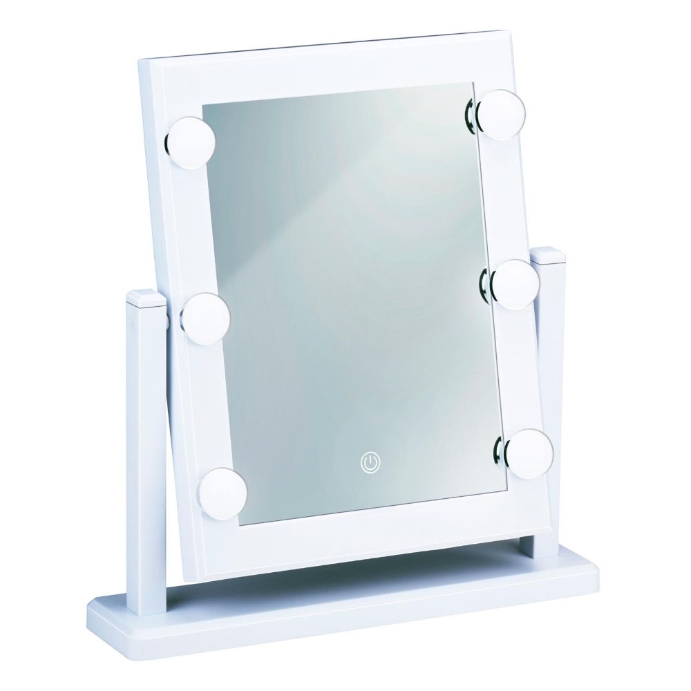 Makeup spejl 40cm med LED belysning - Med touch funktion - Hvid