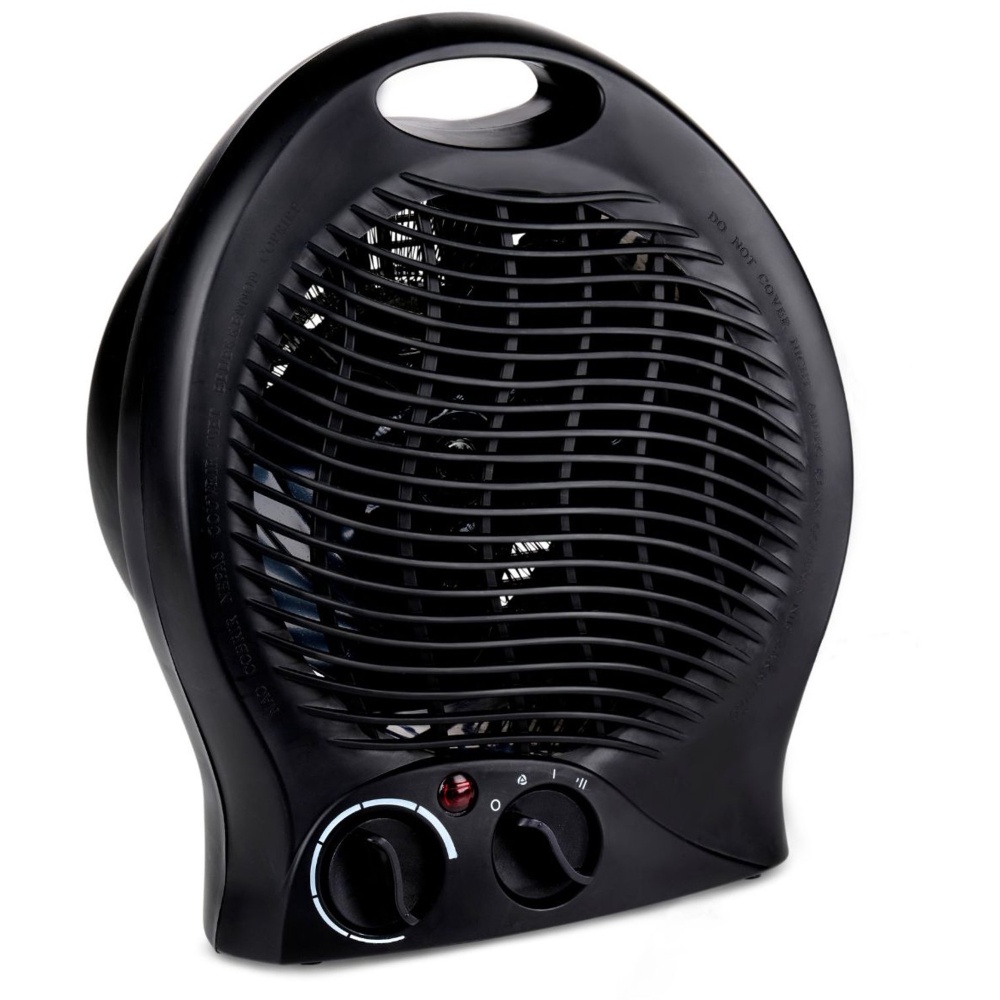 Kinzo varmeblæser 2000W / justerbar termostat - Sort