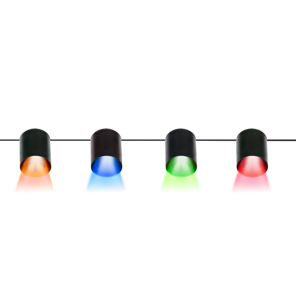 Grundig LED party lyskæde med 4xLED lamper - 1.5m - Multifarvet
