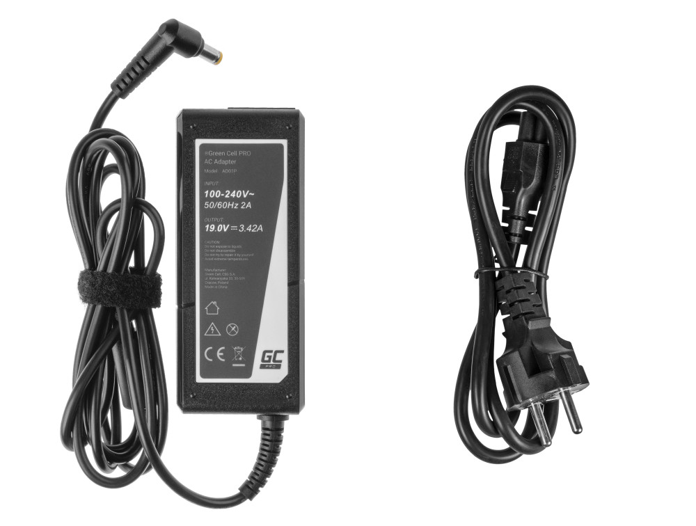 Acer Aspire 3 A314-31, A315-21 - Oplader / AC strømadapter - 65W 19V 3.42A (5.5.x1.7mm)