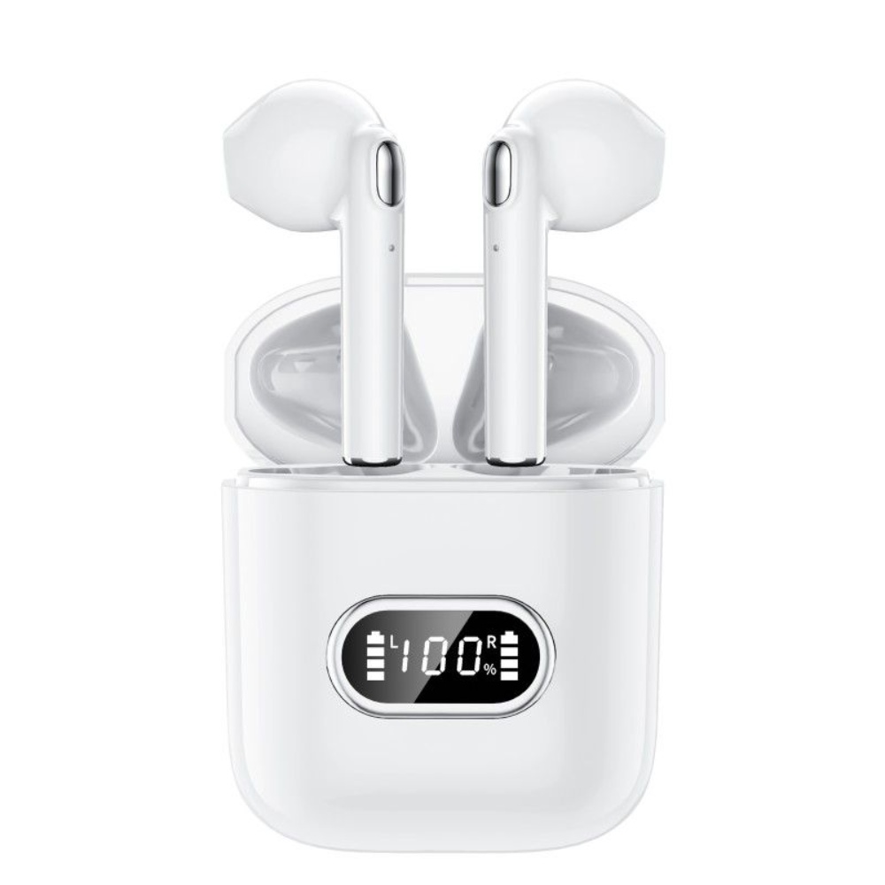 Northfjords J15 - TWS ENC Earbuds med opladerbox - Touch funktion - Hvid