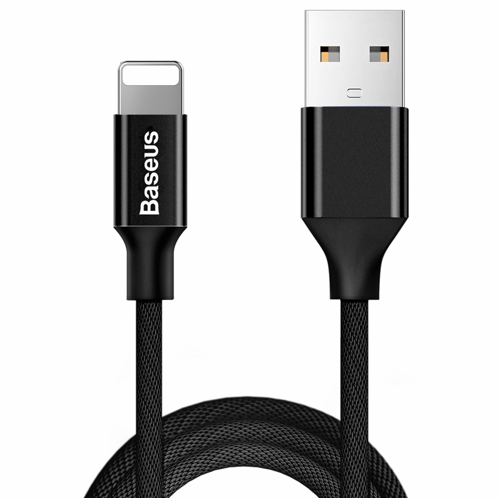 BASEUS Yiven USB-A / Lightning oplader kabel - Sort - 1,8 m