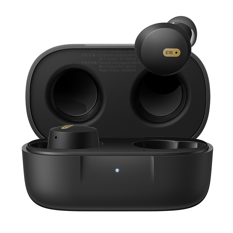 Baseus Bowie E18 Earbuds - IPX4, Støjreduktion, USB-C - Sort