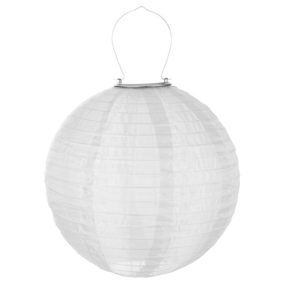 Vandtæt LED Solcelle‑Lanterne Ø20 cm - Hvid