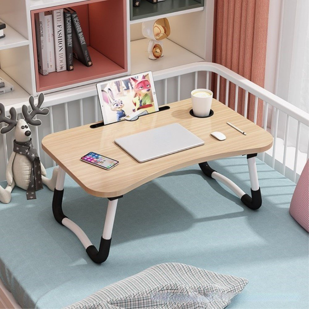 Foldbar Laptop / Desktop bord 60x40x28 cm - Valnød