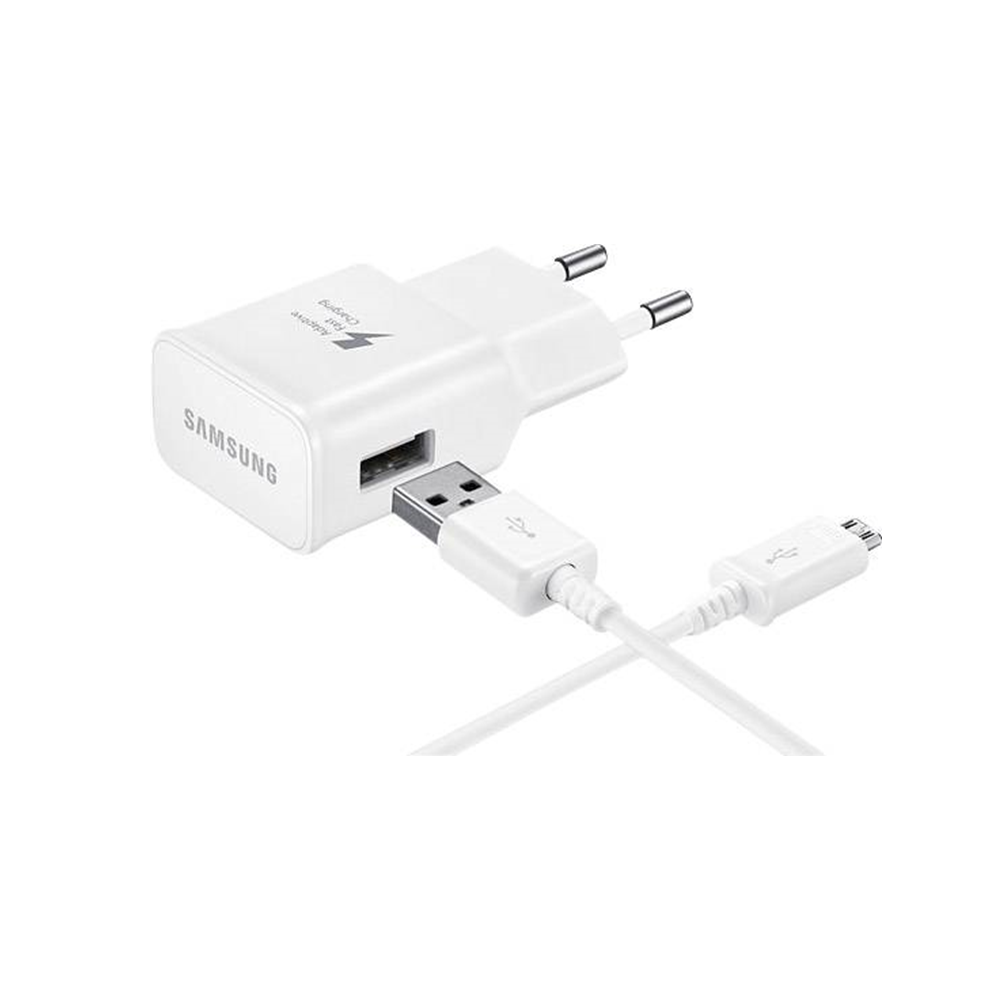 Original Samsung EP-TA20EW USB oplader / adapter 15W inkl. mikroUSB kabel - Hvid