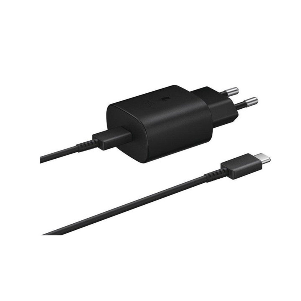 Original Samsung T2510XB USB-C oplader 25W inkl. USB-C til USB-C kabel - Bulk - Sort