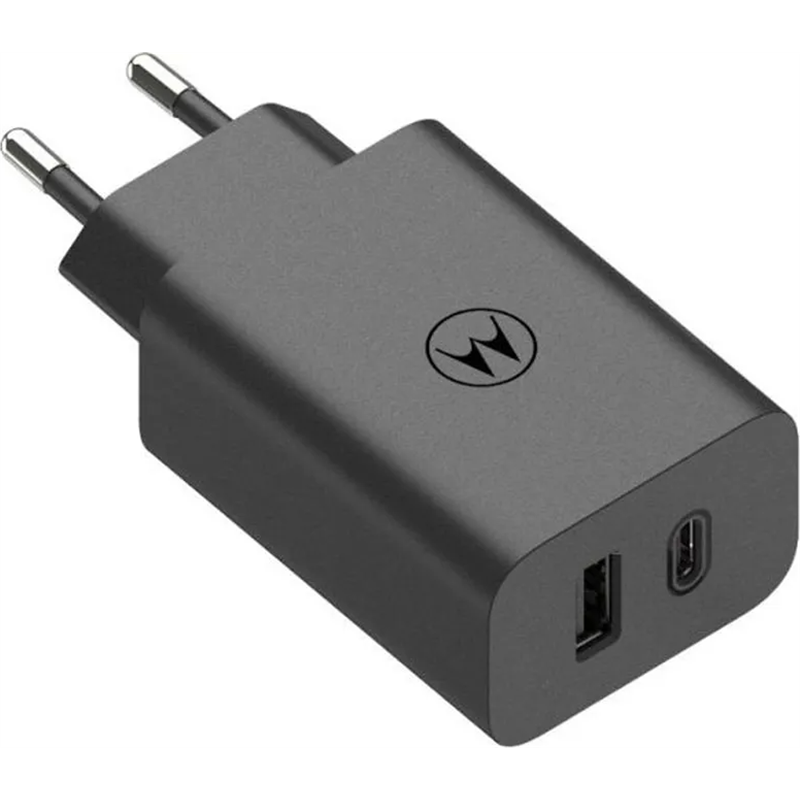 Motorola TurboPower Dual vægoplader 50W -USB-C / UBS-A - Sort