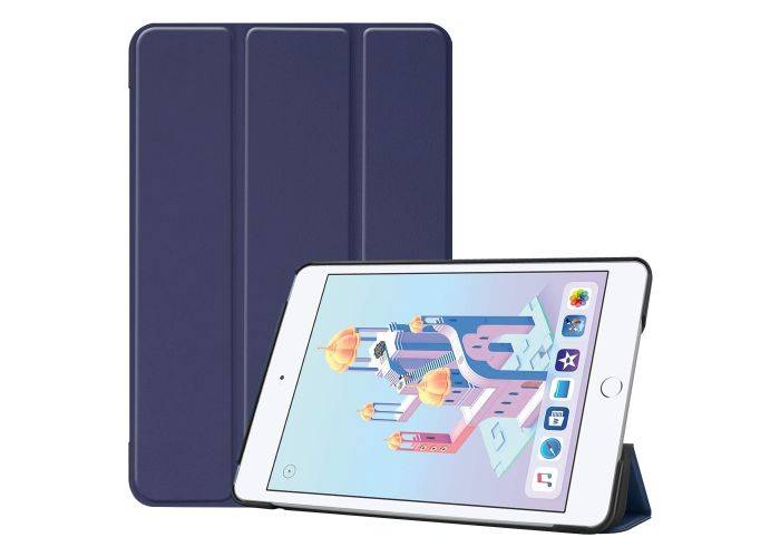 iPad mini 5 (2019) / mini 4 - Læder Tri-Fold cover / taske – MørkeBlå