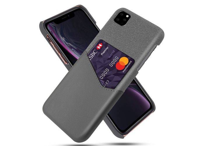 iPhone 11 - KSQ Læder Hard cover m/kortholder - Grå