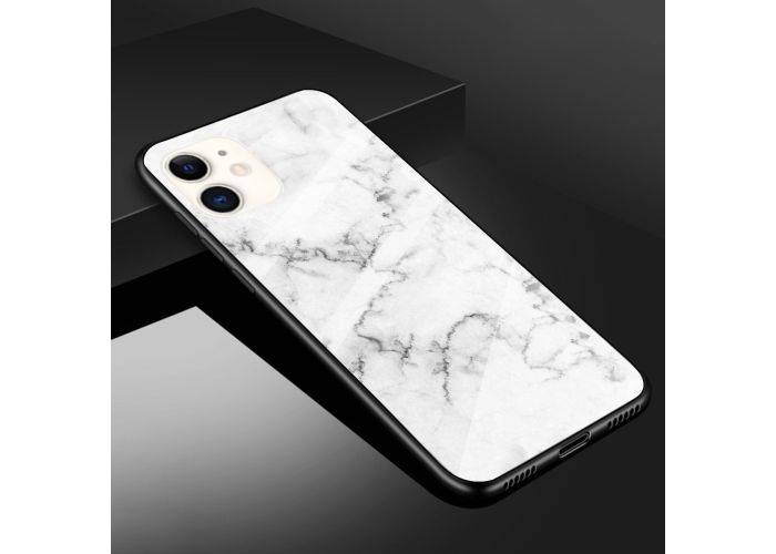 iPhone 11 - Hard cover med bagside af hærdet glas - Marmor Design - Style I