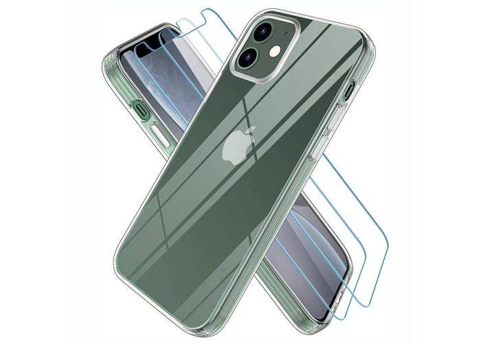 iPhone 12 / 12 Pro - Ultra klar gummi cover - Inkl. Hærdet beskyttelsesglas
