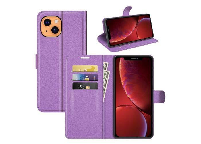 iPhone 12 mini - Læder cover / pung - Lilla