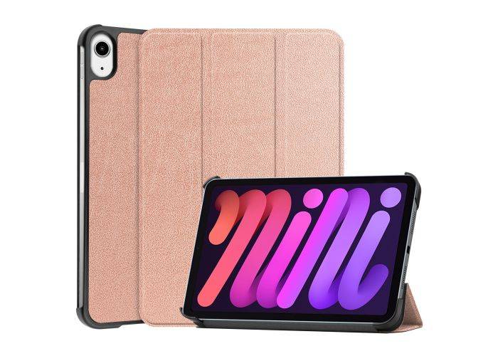 iPad mini (2024 / 2021) - Tri-Fold læder cover - Wake up/sleep funktion - Rosa guld