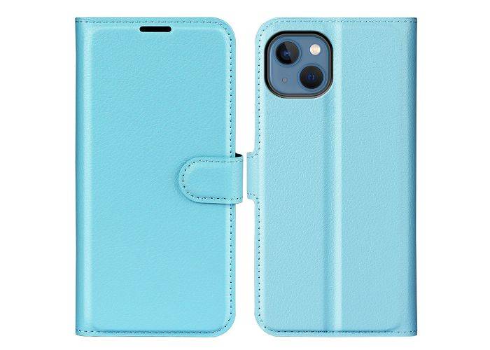 iPhone 14 - Læder cover / pung - Blå