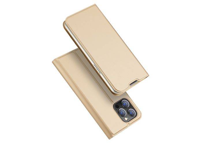 iPhone 14 Pro Max - DUX DUCIS skin pro læder cover - Guld