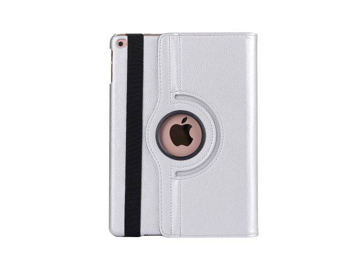 iPad 9.7 (2017 / 2018) - Pu læder cover m/stand Litchi skin - Sølv